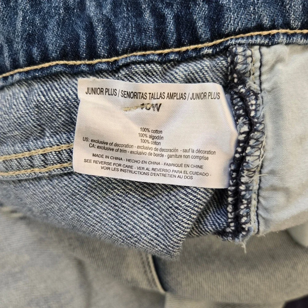 William Rast My Exs Jean Light Wash Distressed Floral Patch Denim Plus 18W